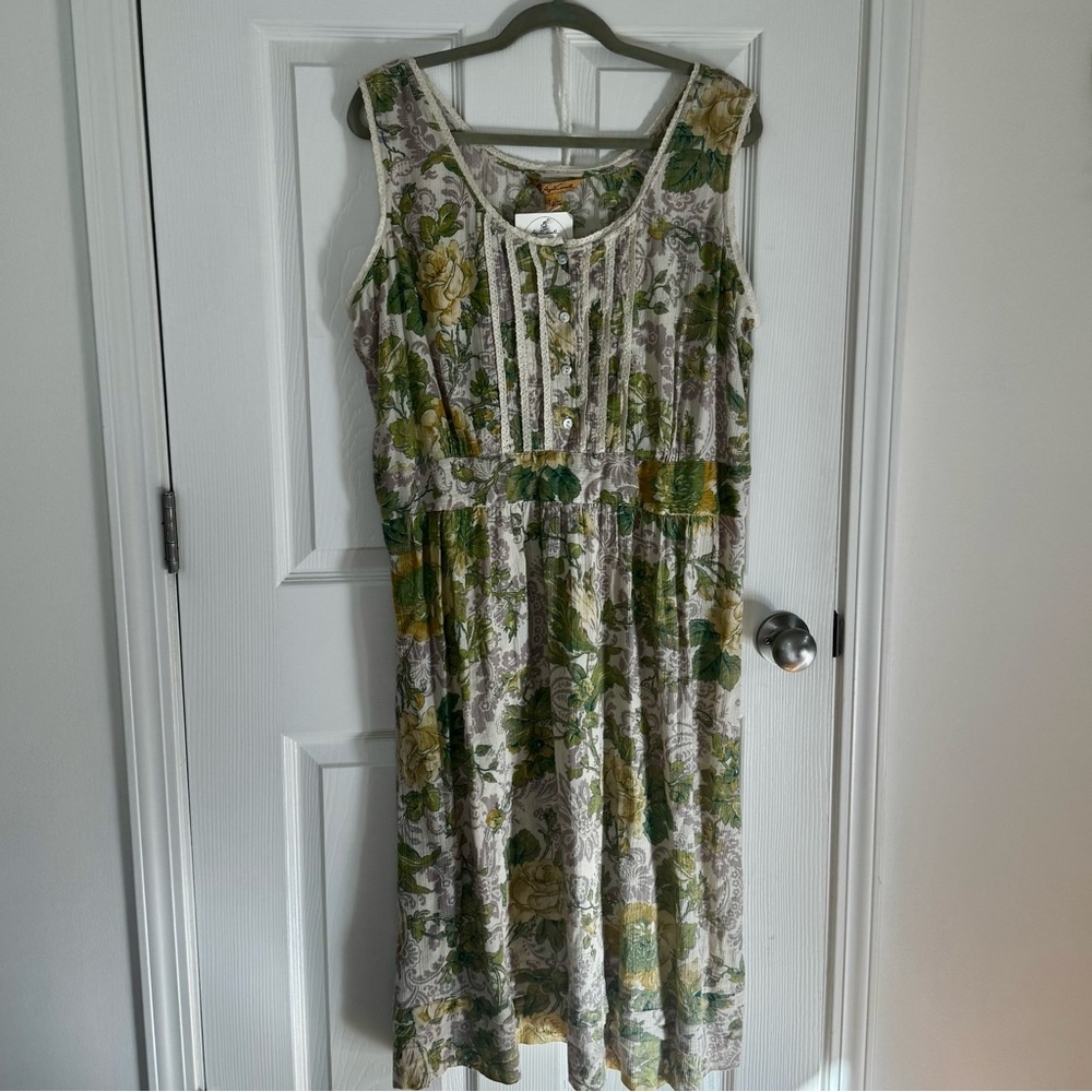 XXL April Cornell NWT  Garden Floral Dress – Vintage Inspired, Soft Cotton🪻🌿🍃